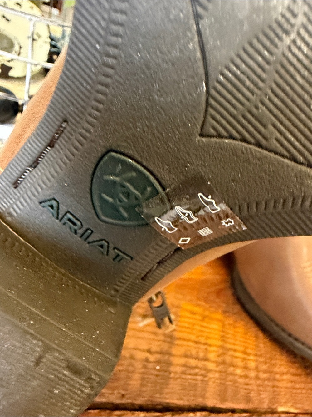 Ariat Brown Leather Western Ankle Booties with Stacked Heel - Picture 5 of 10